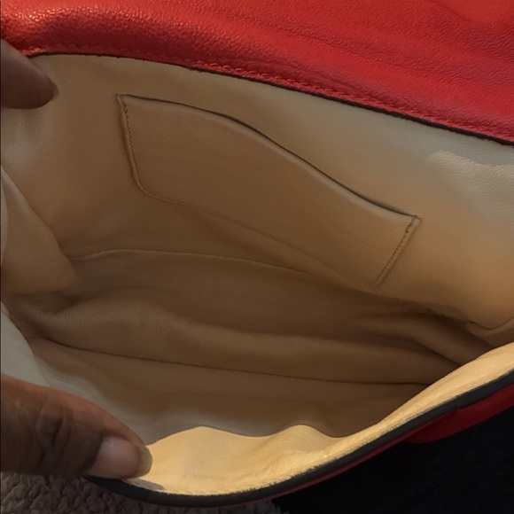 Chloe Red Leather Shoulder Bag with Gold Chain - Picture 8 of 9